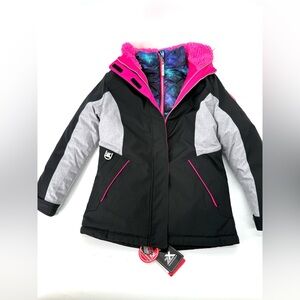 ZeroXposur Black and Fuchsia Kids Puffer Coat